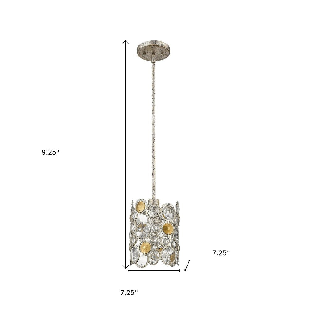Vitozzi 1-Light Antique Silver Leaf Pendant  Warm Home View