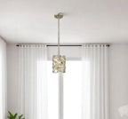 Vitozzi 1-Light Antique Silver Leaf Pendant  Warm Home View