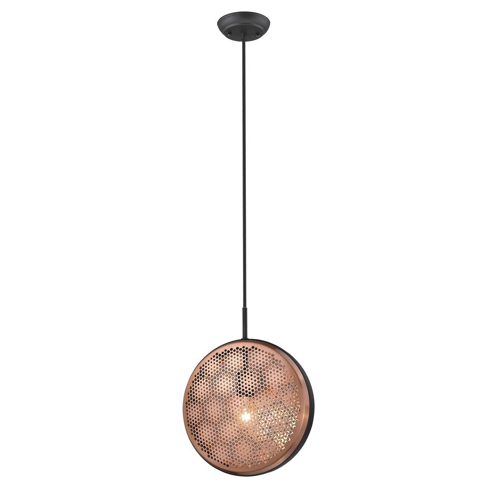 Tholos 1-Light Matte Black Pendant  Warm Home View