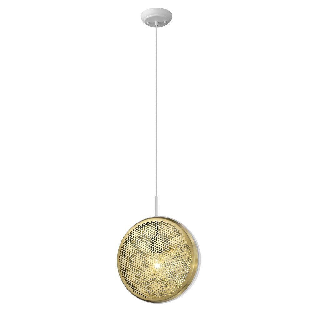 Tholos 1-Light White Pendant  Warm Home View