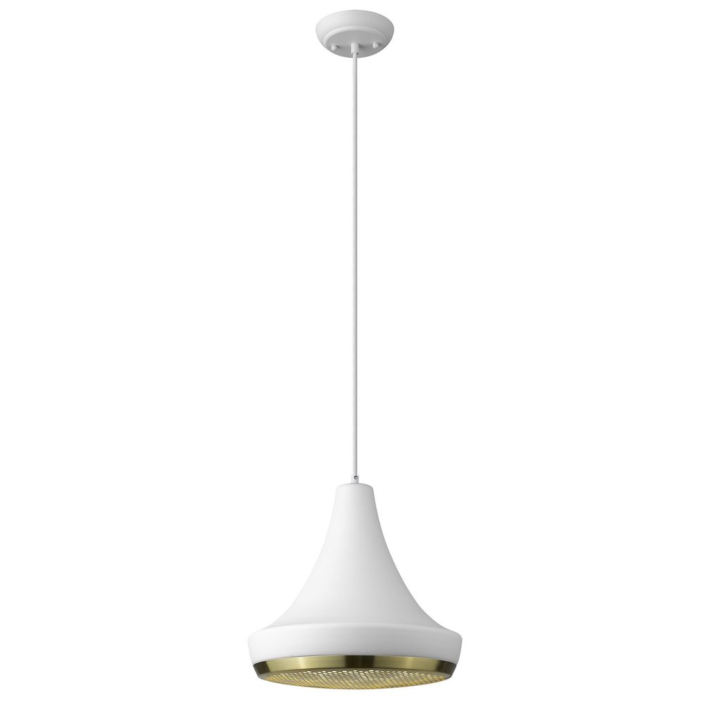Tholos 1-Light White Pendant  Warm Home View