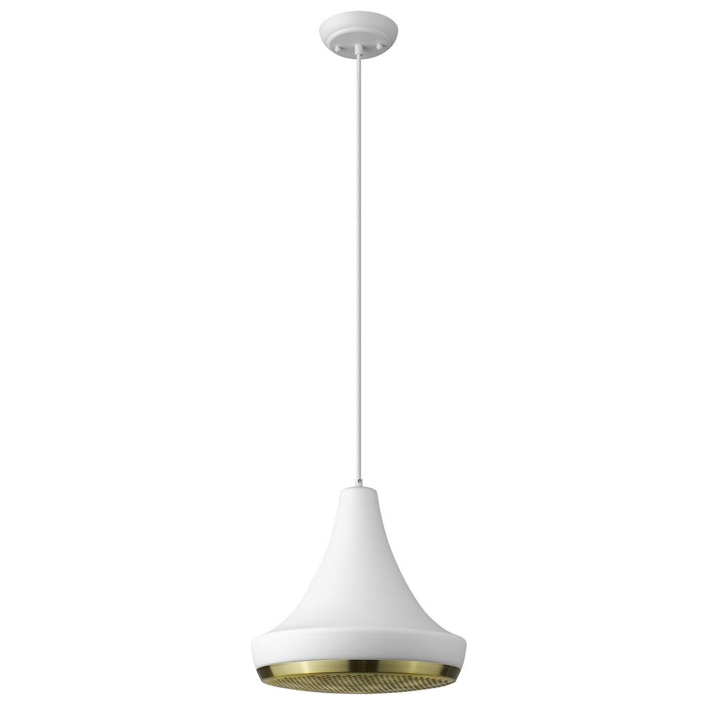 Tholos 1-Light White Pendant  Warm Home View