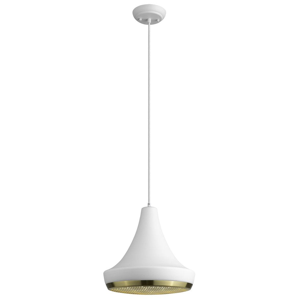 Tholos 1-Light White Pendant  Warm Home View