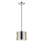 Zoom 1-Light Polished Stainless Steel Pendant With Seeded Acrylic Accents  Warm Home View