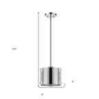 Zoom 1-Light Polished Stainless Steel Pendant With Seeded Acrylic Accents  Warm Home View