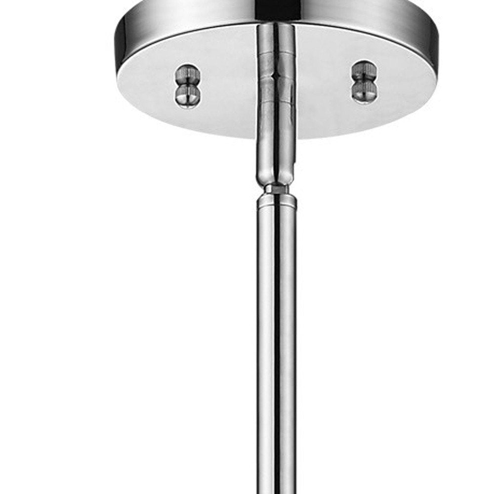 Zoom 1-Light Polished Stainless Steel Pendant With Seeded Acrylic Accents  Warm Home View