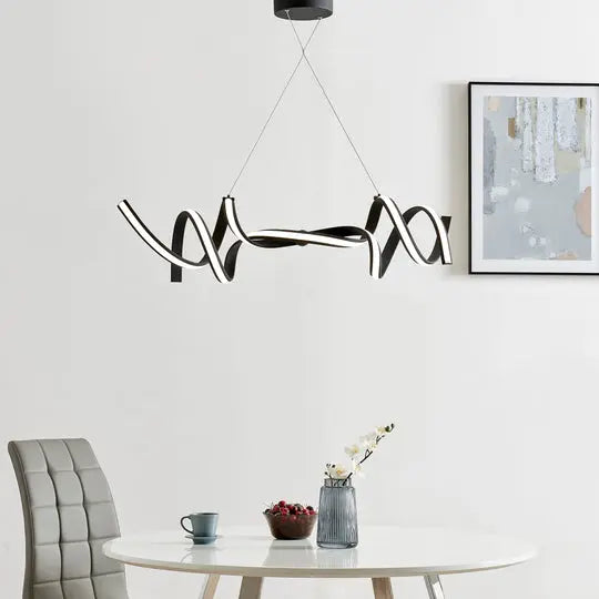 Munich LED Horizontal Chandelier // Black  Warm Home View