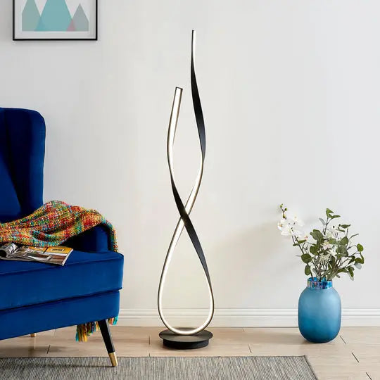 Matte Black Vienna LED 55" Tall Floor Lamp // Dimmable  Warm Home View