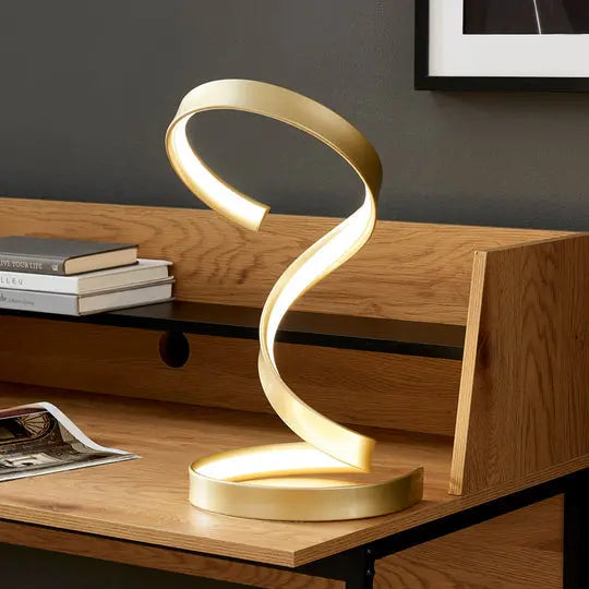 Hamburg Gold Table Lamp // LED Strip & Dimmable Switch  Warm Home View