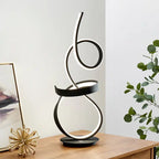 Amsterdam Black Table Lamp - LED Strip & Touch Dimmer  Warm Home View