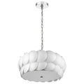 Selene 6-Light Polished Chrome Pendant With Overlapping Frosted White Glass Discs Shade  Warm Home View