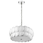 Selene 6-Light Polished Chrome Pendant With Overlapping Frosted White Glass Discs Shade  Warm Home View