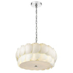 Selene 6-Light Polished Chrome Pendant With Overlapping Frosted White Glass Discs Shade  Warm Home View
