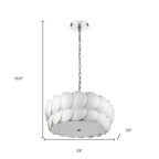 Selene 6-Light Polished Chrome Pendant With Overlapping Frosted White Glass Discs Shade  Warm Home View