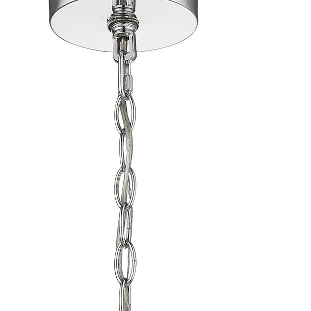 Selene 6-Light Polished Chrome Pendant With Overlapping Frosted White Glass Discs Shade  Warm Home View