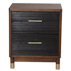 Dark Walnut and Black Mod Drawer Nightstand  Warm Home View