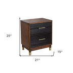 Dark Walnut and Black Mod Drawer Nightstand  Warm Home View