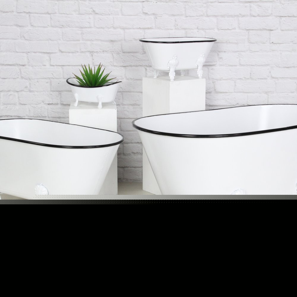 White Bathtub Decorative Sculpture  Warm Home View