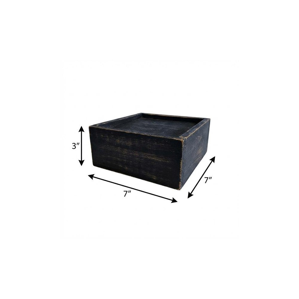7" Black Wood Wall Mounted Floating Shelf With LED Light  Warm Home View