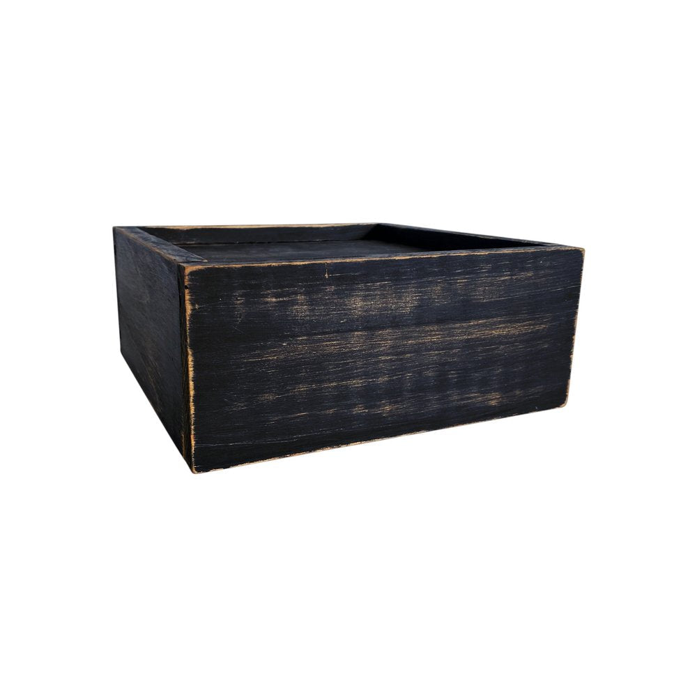 7" Black Wood Wall Mounted Floating Shelf With LED Light  Warm Home View