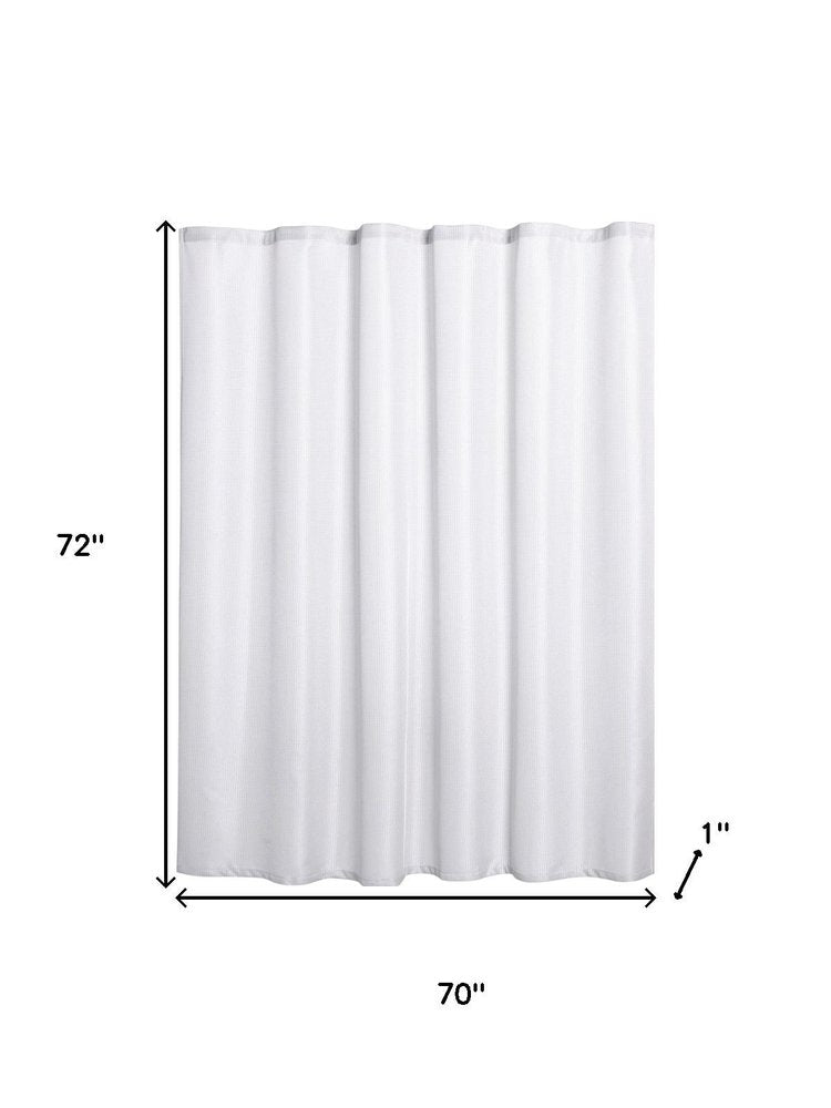 Luxurious White Waffle Weave Shower Curtain  Warm Home View