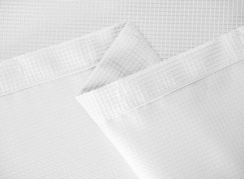 Luxurious White Waffle Weave Shower Curtain  Warm Home View