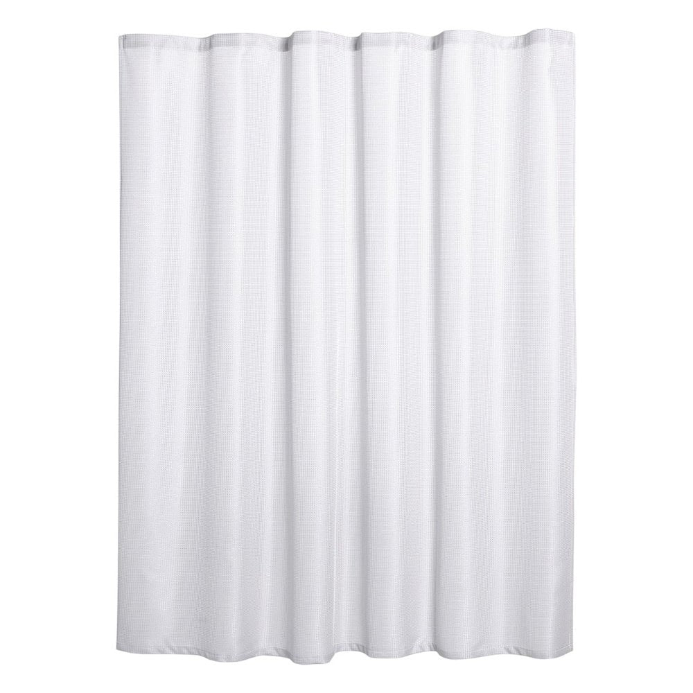 Luxurious White Waffle Weave Shower Curtain  Warm Home View