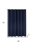 Luxurious Navy Waffle Weave Shower Curtain  Warm Home View