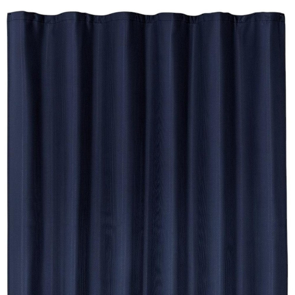 Luxurious Navy Waffle Weave Shower Curtain  Warm Home View