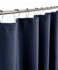 Luxurious Navy Waffle Weave Shower Curtain  Warm Home View