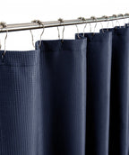 Luxurious Navy Waffle Weave Shower Curtain  Warm Home View