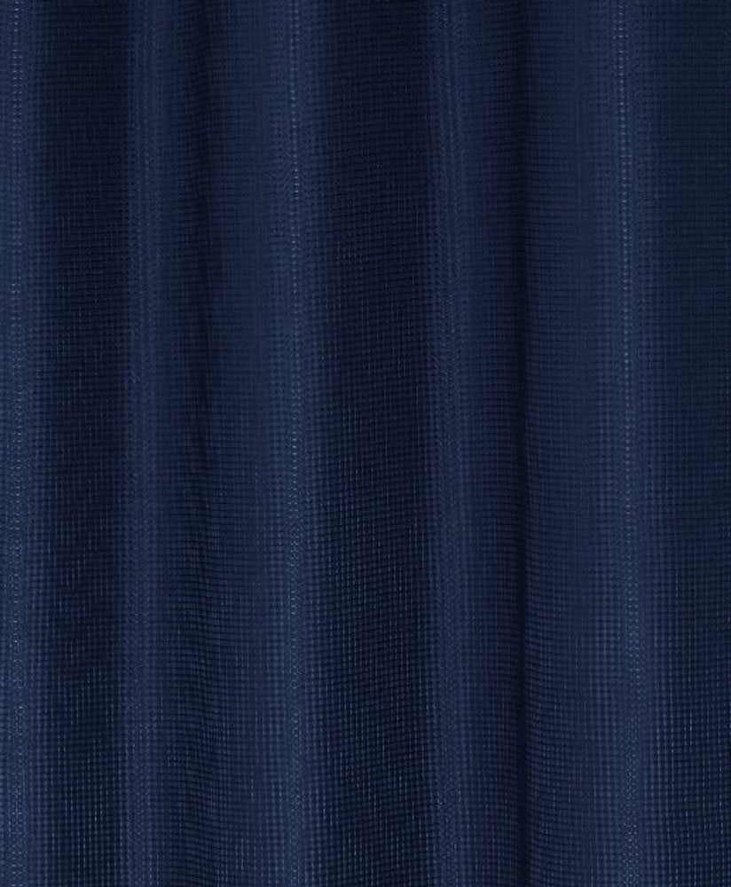 Luxurious Navy Waffle Weave Shower Curtain  Warm Home View