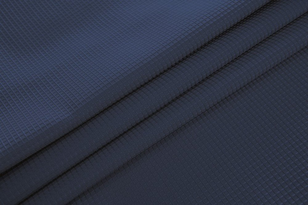 Luxurious Navy Waffle Weave Shower Curtain  Warm Home View