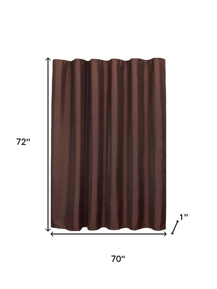 Luxurious Brown Waffle Weave Shower Curtain  Warm Home View