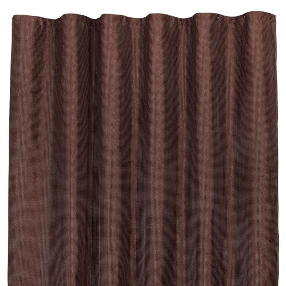 Luxurious Brown Waffle Weave Shower Curtain  Warm Home View