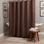 Luxurious Brown Waffle Weave Shower Curtain  Warm Home View