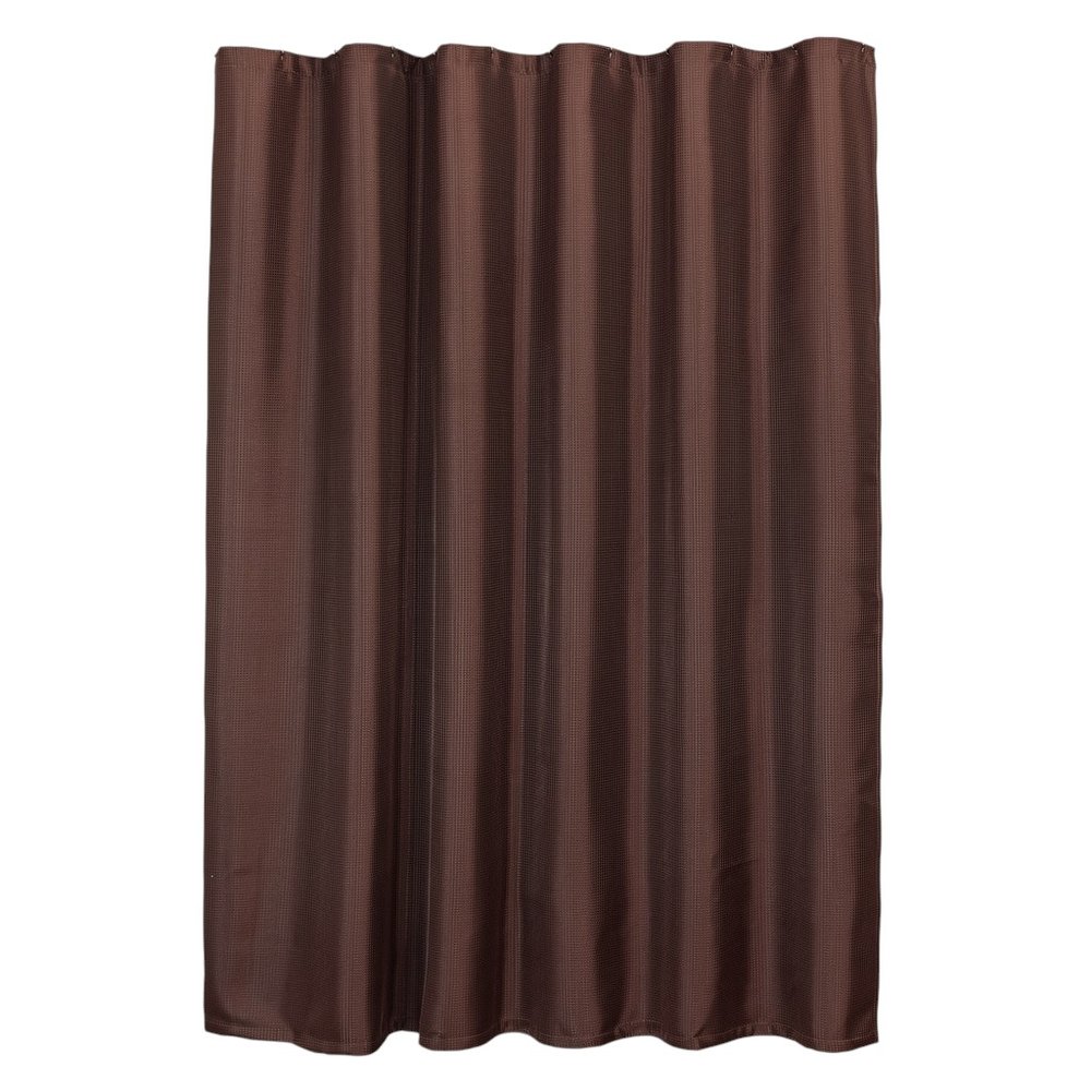 Luxurious Brown Waffle Weave Shower Curtain  Warm Home View