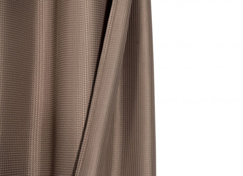 Luxurious Mocha Waffle Weave Shower Curtain  Warm Home View
