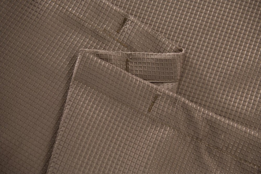 Luxurious Mocha Waffle Weave Shower Curtain  Warm Home View