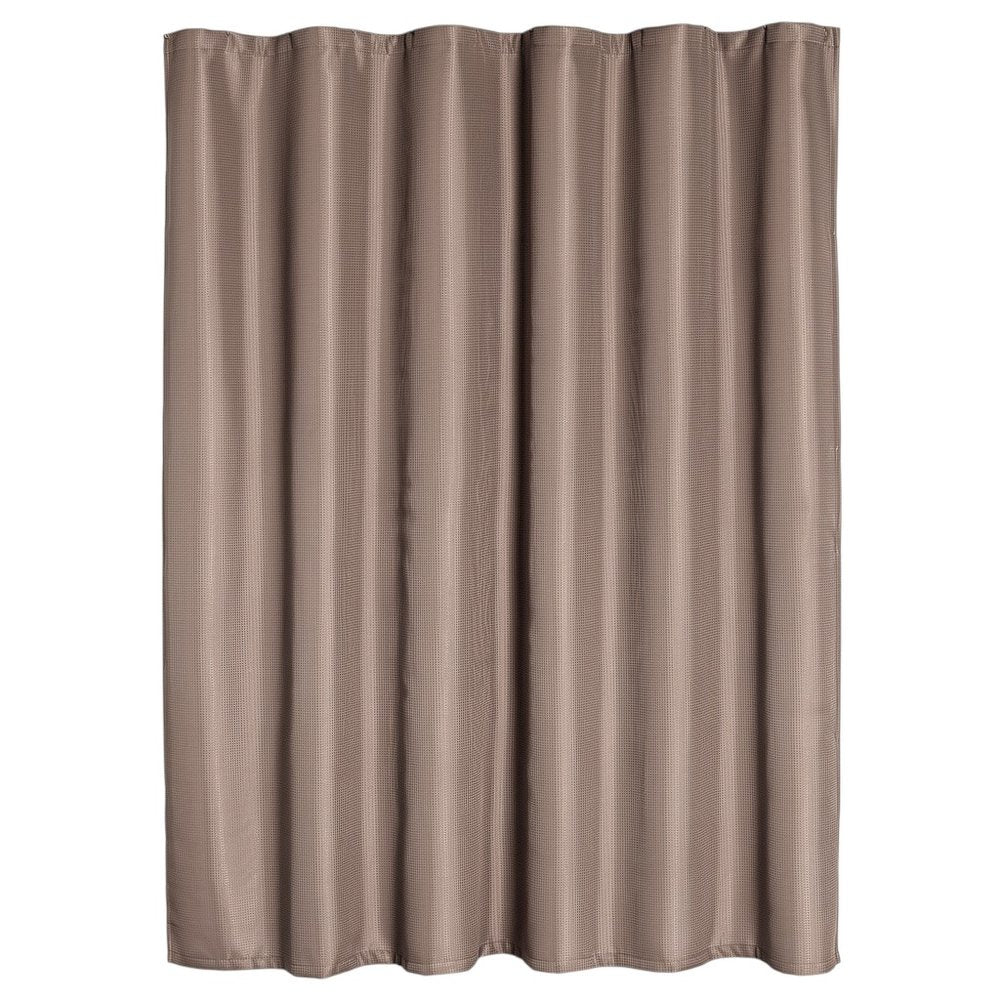 Luxurious Mocha Waffle Weave Shower Curtain  Warm Home View