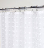 White Puff Sheer Shower Curtain  Warm Home View