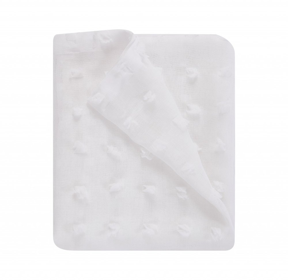 White Puff Sheer Shower Curtain  Warm Home View