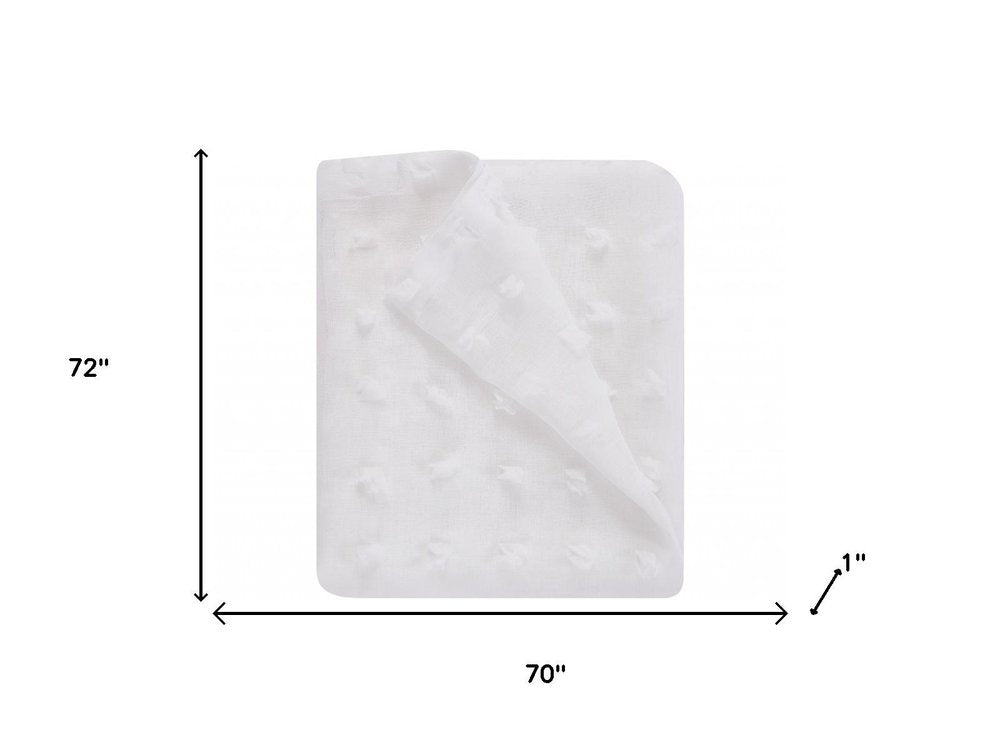 White Puff Sheer Shower Curtain  Warm Home View
