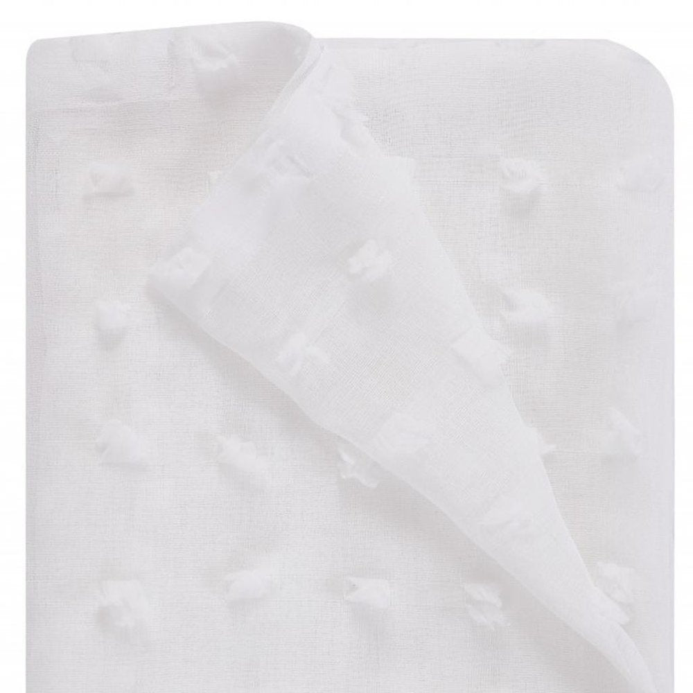 White Puff Sheer Shower Curtain  Warm Home View