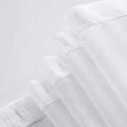 White Sheer and Grid Shower Curtain and Liner Set  Warm Home View