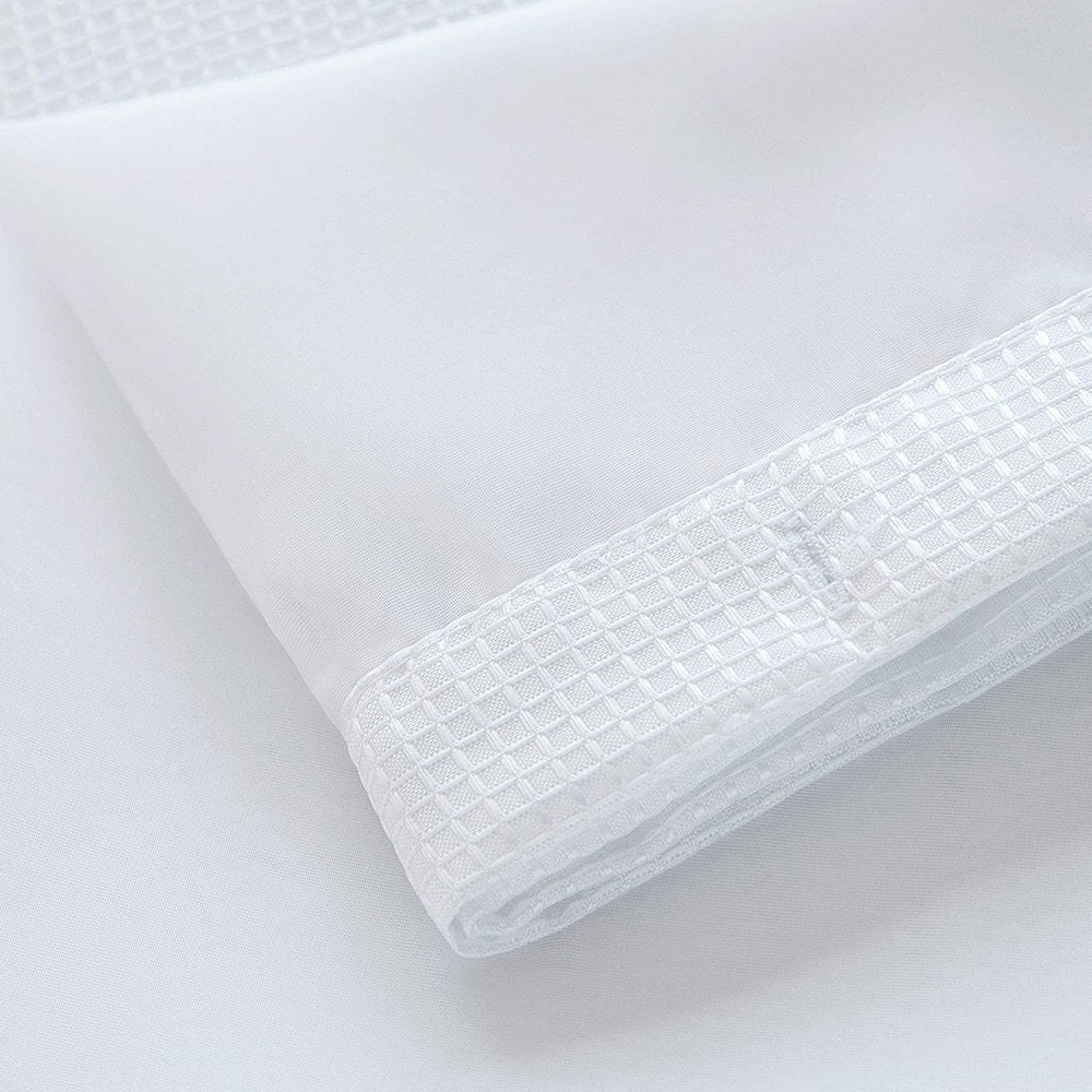 White Sheer and Grid Shower Curtain and Liner Set  Warm Home View