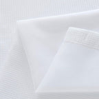 White Sheer and Grid Shower Curtain and Liner Set  Warm Home View
