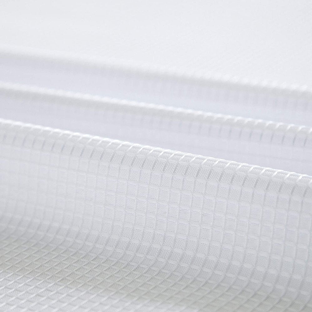 White Sheer and Grid Shower Curtain and Liner Set  Warm Home View
