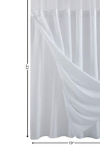 White Sheer and Grid Shower Curtain and Liner Set  Warm Home View