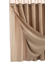 Mocha Sheer and Grid Shower Curtain and Liner Set  Warm Home View